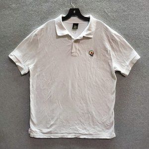 Octobers Very Own Men Polo Shirt XL White Skull‎ Embroidered Short Sleeve Collar